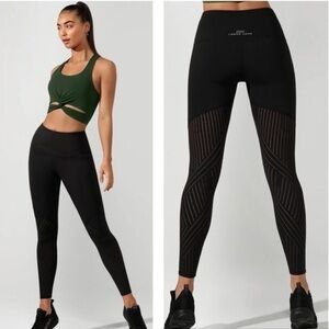 Lorna Jane Black Laser Cut Serenity Booty Support Full Length Tight Leggings
